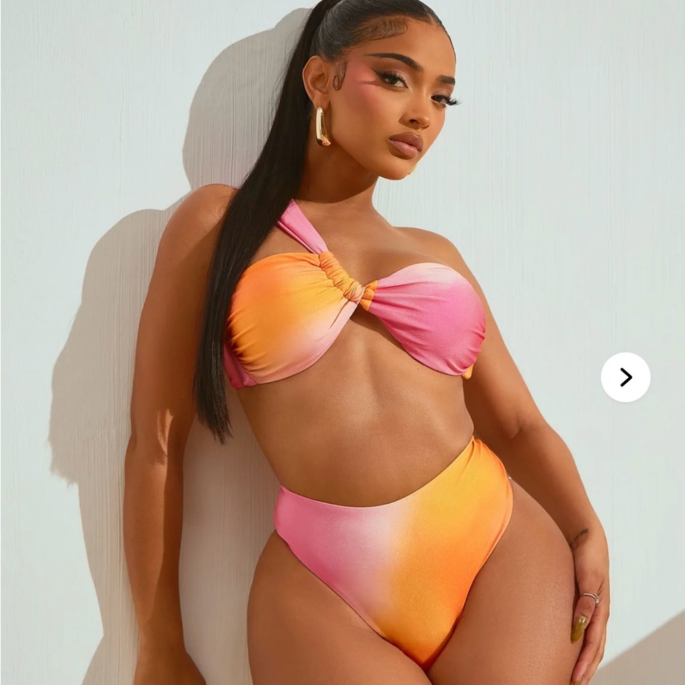 Vibrant Pink and Orange Bikini Set
